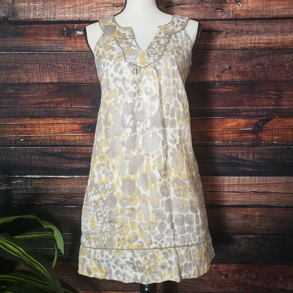 NWOT Ann Taylor LOFT Shift Dress Size 0 100% Linen Side Zip Lined Boho